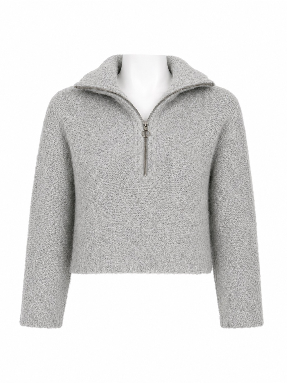 Size XS Wilfred Free Aritzia Gwyneth Sweater Grey Alpaca Blend Quarter Zip